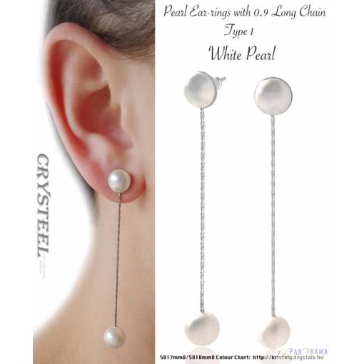 Swanis® pearl kristályos lógós  fülbevaló 