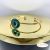 18K Gold filled Swaro kristályos karperec - Elegance turquise